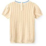 COPENHAGEN COLORS Cream Stickad Pointelle Ss Blus