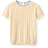 COPENHAGEN COLORS Cream Stickad Pointelle Ss Blus