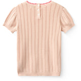 COPENHAGEN COLORS Dusty Rose Stickad Pointelle Ss Blus