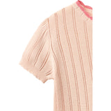 COPENHAGEN COLORS Dusty Rose Stickad Pointelle Ss Blus