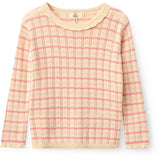 COPENHAGEN COLORS Pink Comb. Stickad Stripe Pointelle Ls Blus