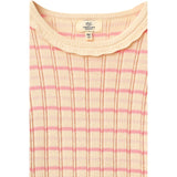 COPENHAGEN COLORS Pink Comb. Stickad Stripe Pointelle Ls Blus