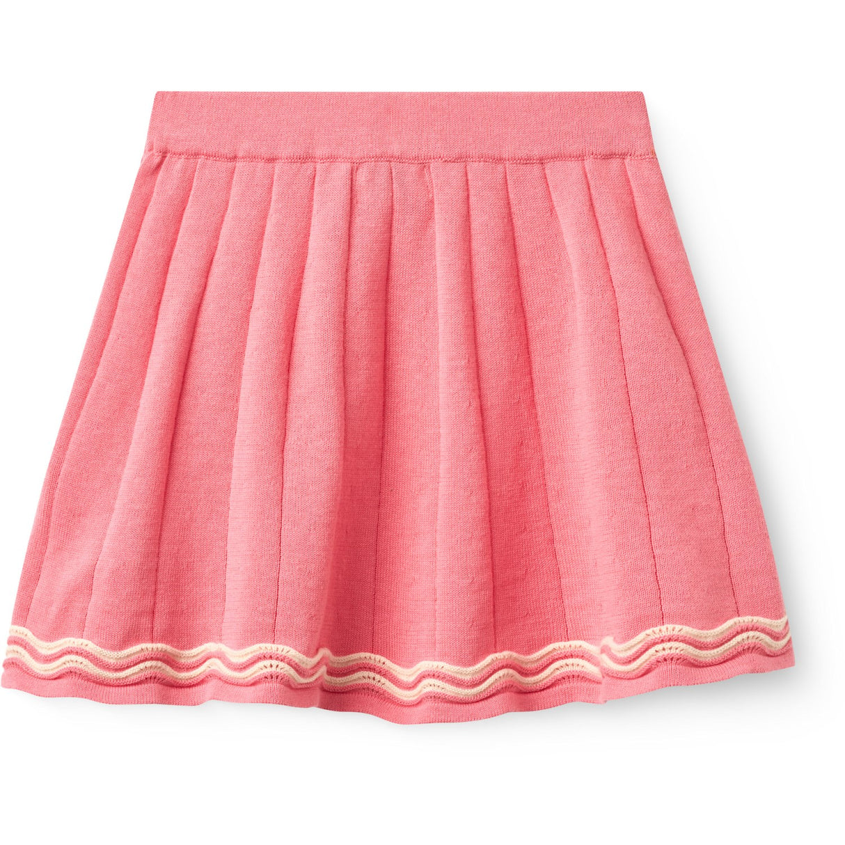 COPENHAGEN COLORS Pink/Cream Comb. Stickad Tennis Kjol