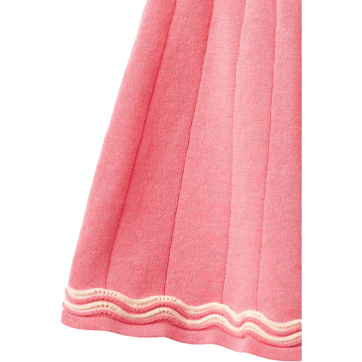 COPENHAGEN COLORS Pink/Cream Comb. Stickad Tennis Kjol