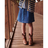 COPENHAGEN COLORS Indigo Blue Washed Organic Pocket Kjol