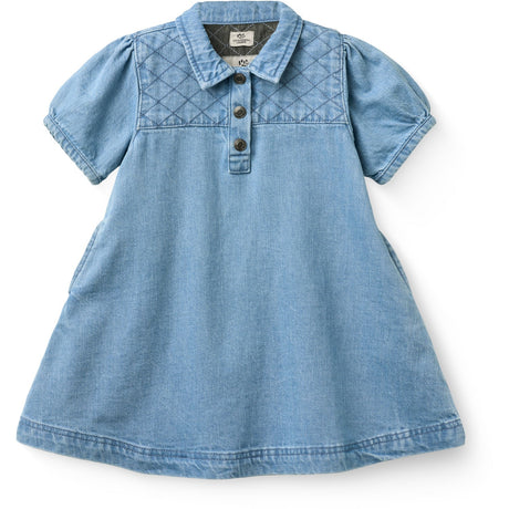 COPENHAGEN COLORS Lt. Washed Blue Quilt Organic Quiltad Denim Klänning