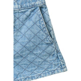 COPENHAGEN COLORS Lt. Washed Blue Quilt Organic Quiltad Denim Shorts
