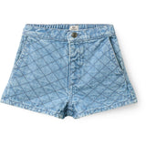 COPENHAGEN COLORS Lt. Washed Blue Quilt Organic Quiltad Denim Shorts