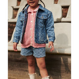 COPENHAGEN COLORS Lt. Washed Blue Quilt Organic Quiltad Denim Shorts