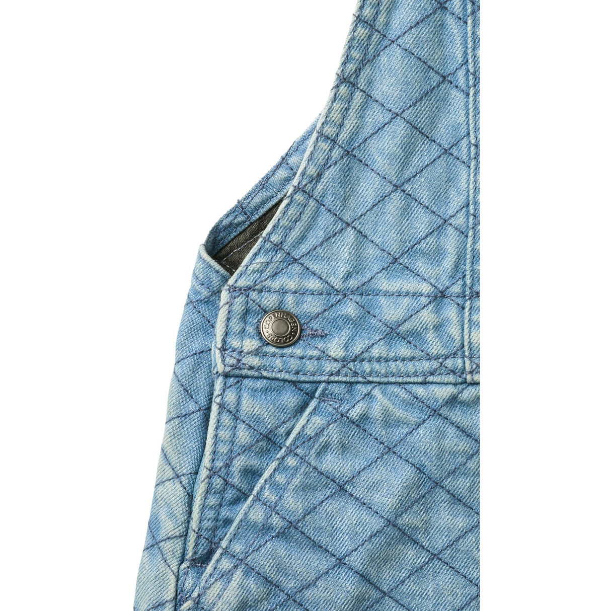 COPENHAGEN COLORS Lt. Washed Blue Quilt Organic Quiltad Denim Spencer Klänning