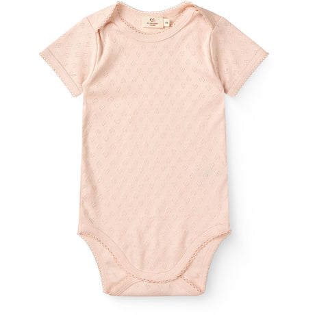 COPENHAGEN COLORS Dusty Rose Pointelle Heart Lapneck Body Ss