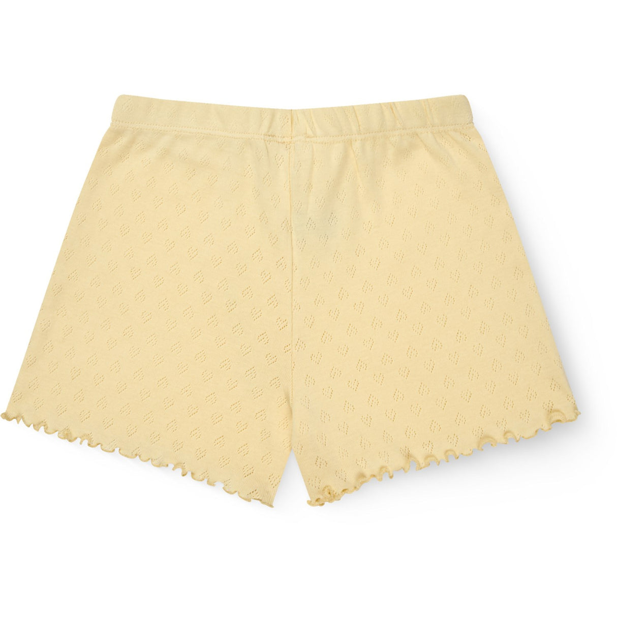COPENHAGEN COLORS Pale Yellow Pointelle Heart Shorts