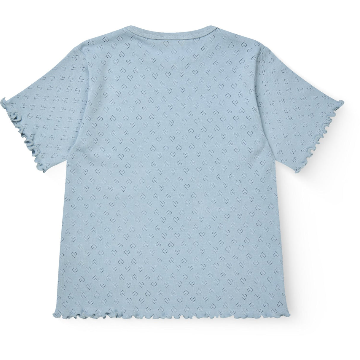 COPENHAGEN COLORS Dusty Blue Pointelle Heart T-Shirt