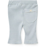 COPENHAGEN COLORS Dusty Blue Stripe Stripe Modal Rib Flare Pant W. Picot & Rosett