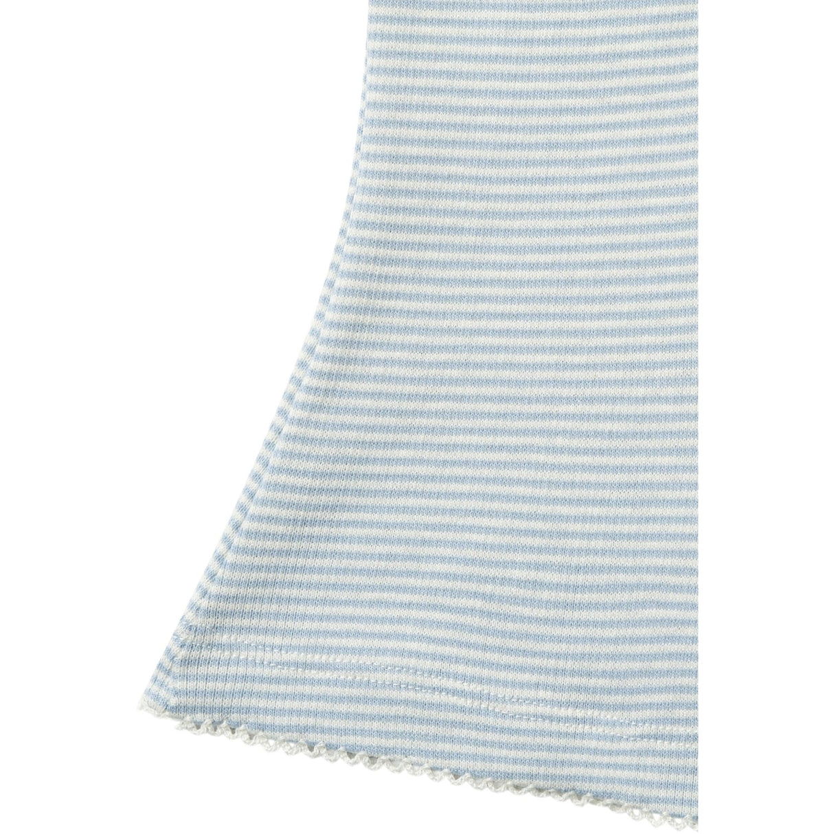 COPENHAGEN COLORS Dusty Blue Stripe Stripe Modal Rib Flare Pant W. Picot & Rosett