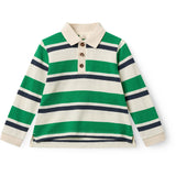COPENHAGEN COLORS Sharp Green Comb. Striped Pique Pikétröja W. Ls