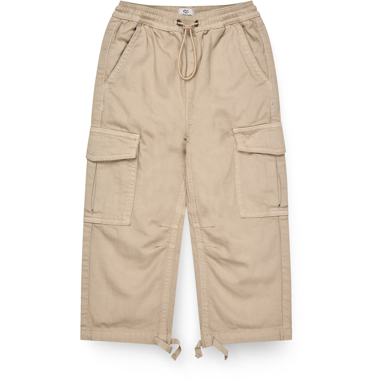 COPENHAGEN COLORS Beige Twill Baggy Byxor W. Pockets