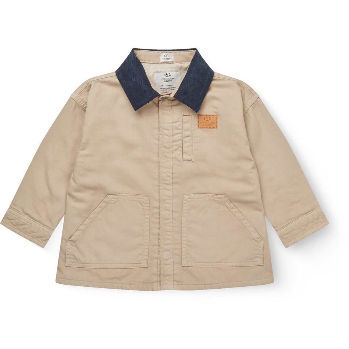 COPENHAGEN COLORS Beige Comb. Twill Jacka W. Corduroy Krage