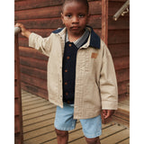 COPENHAGEN COLORS Beige Comb. Twill Jacka W. Corduroy Krage