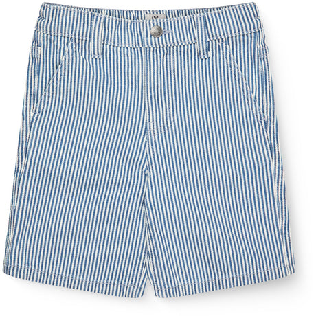 COPENHAGEN COLORS Denim Blue Stripe Y/D Stripe Twill Shorts
