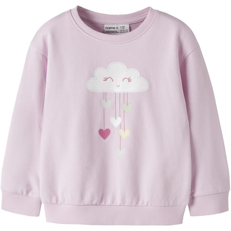 Name It Pirouette Sky Hearts Nmfvisus Ls Rlx Sweat Unb