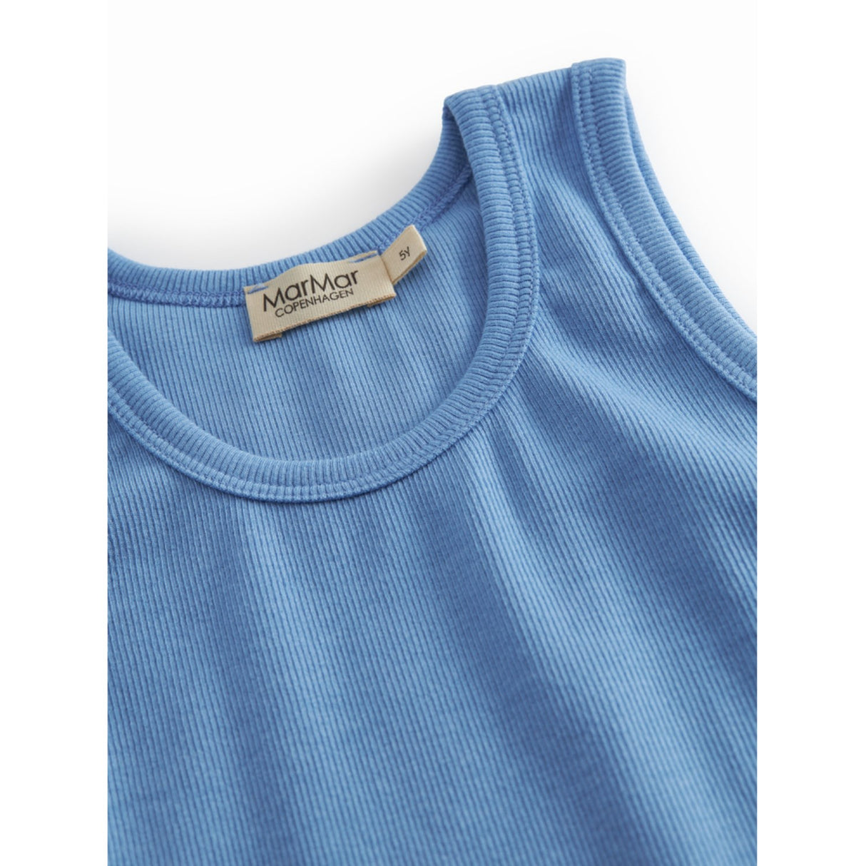MarMar Modal Fine Rib Surf Blue Sleeveless Topp