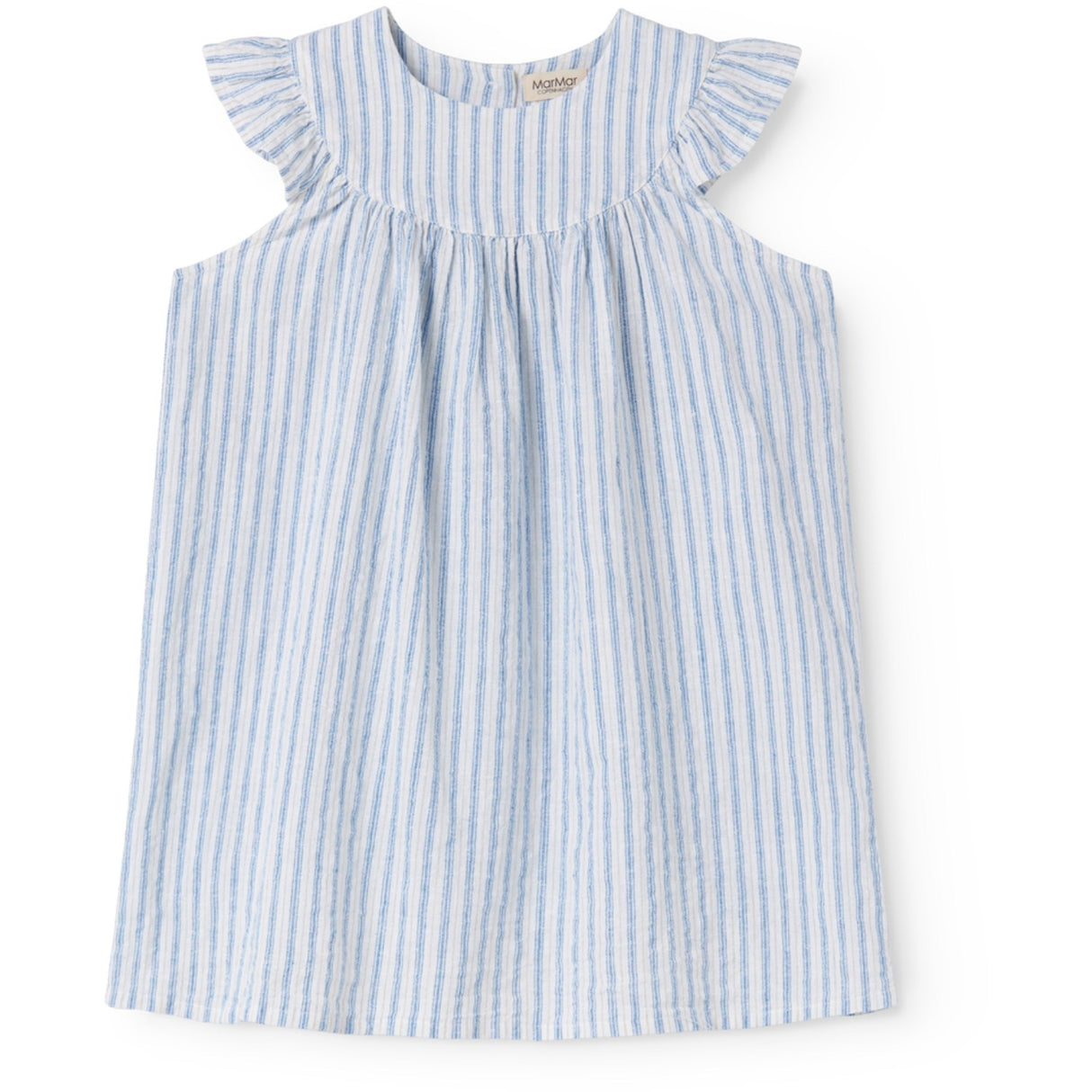 MarMar Cotton Linen Surf Blue Stripe Dhana Klänning