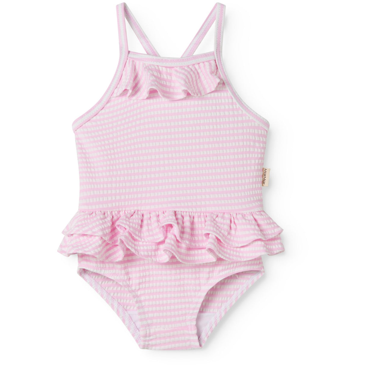 MarMar Seersucker Swim Pink Stripe Swinnie Bathing Dräkt