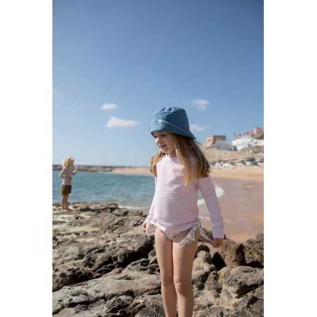 MarMar Seersucker Swim Pink Stripe Swean Tee