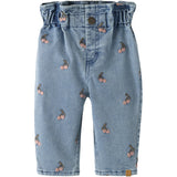 Lil'Atelier Medium Blue Denim Cherry Nbfdeva Loose Emb Jeans 2024-Es Lil