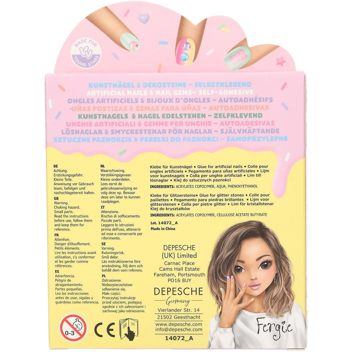 TOPModel Candy Glam Artificial Nails Och Deco Stone Sett