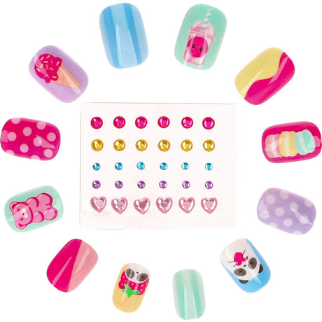 TOPModel Candy Glam Artificial Nails Och Deco Stone Sett