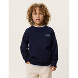Les Deux Kids Dark Navy Globe Sweatshirt