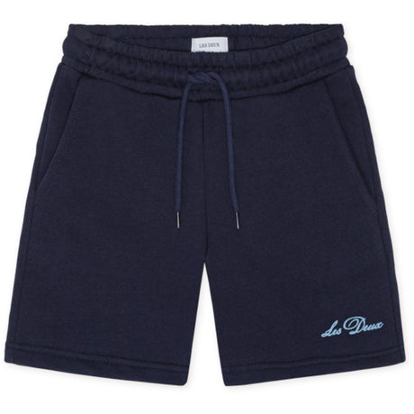 Les Deux Kids Dark Navy Globe Sweatshorts
