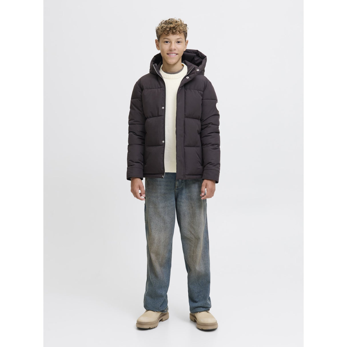 Jack & Jones Junior Sea Salt Jornorrebro Stickad Crew Neck Ln Jnr