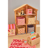 Rice Raffia Square Korg Med Dots In Glory Days Colors