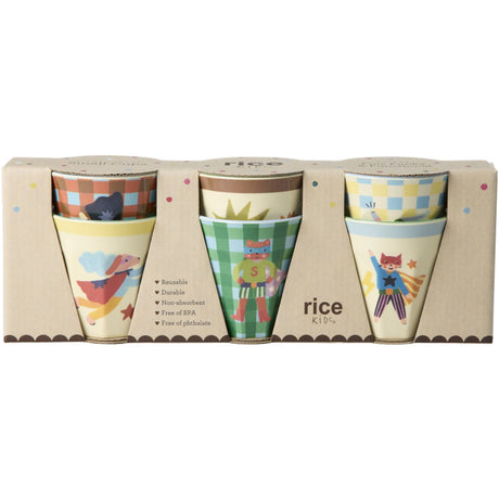 Rice Melamin Kids Kopp Med Hero Print - Green - Small - 6 Pack - 160 Ml
