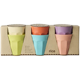 Rice Melamin Cups In Asst. Glory Days Colors - Medium - 6 Pack - 250 Ml
