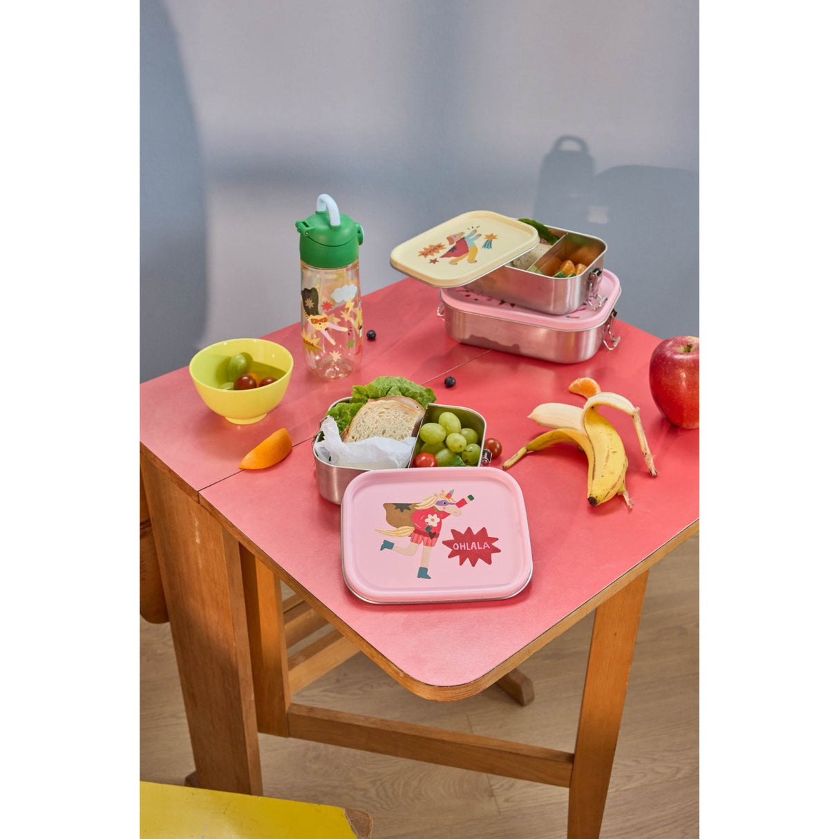 Rice Plastic Kids Drinking Flaska Med Hero Print - Green - 550 Ml