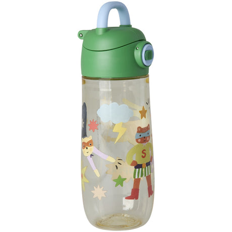 Rice Plastic Kids Drinking Flaska Med Hero Print - Green - 550 Ml