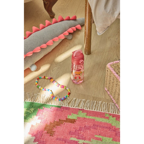 Rice Plastic Kids Drinking Flaska Med Hero Print - Pink - 550 Ml