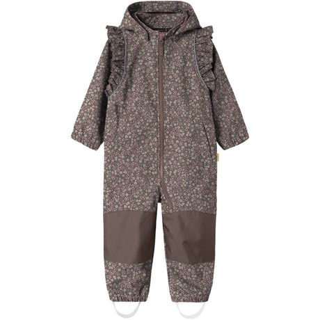 Name It Brown Lentil Flower Field Nmfalfa08 Softshell Dräkt Frill AOP Fo