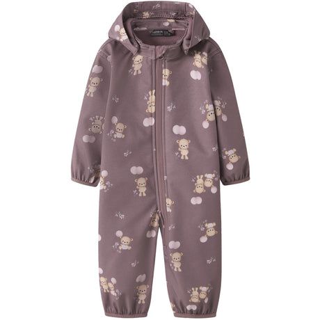 Name It Wistful Mauve Balloon Teddy Nbfalfa08 Softshell Dräkt AOP Fo