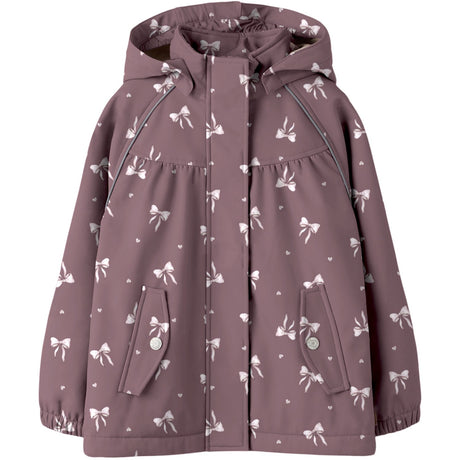 Name It Wistful Mauve Heart Bow Nmfalfa08 Softshell Ashape Jacka Fo1
