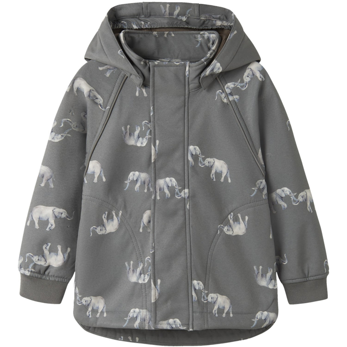Name It Quiet Shade Elephant Nmmalfa08 Softshell Jacka AOP Fo1