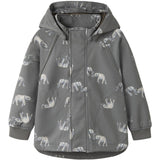 Name It Quiet Shade Elephant Nmmalfa08 Softshell Jacka AOP Fo1
