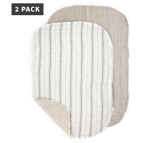 Sebra Beige Stripe Changing Mat Towels 2-Pack Muslin