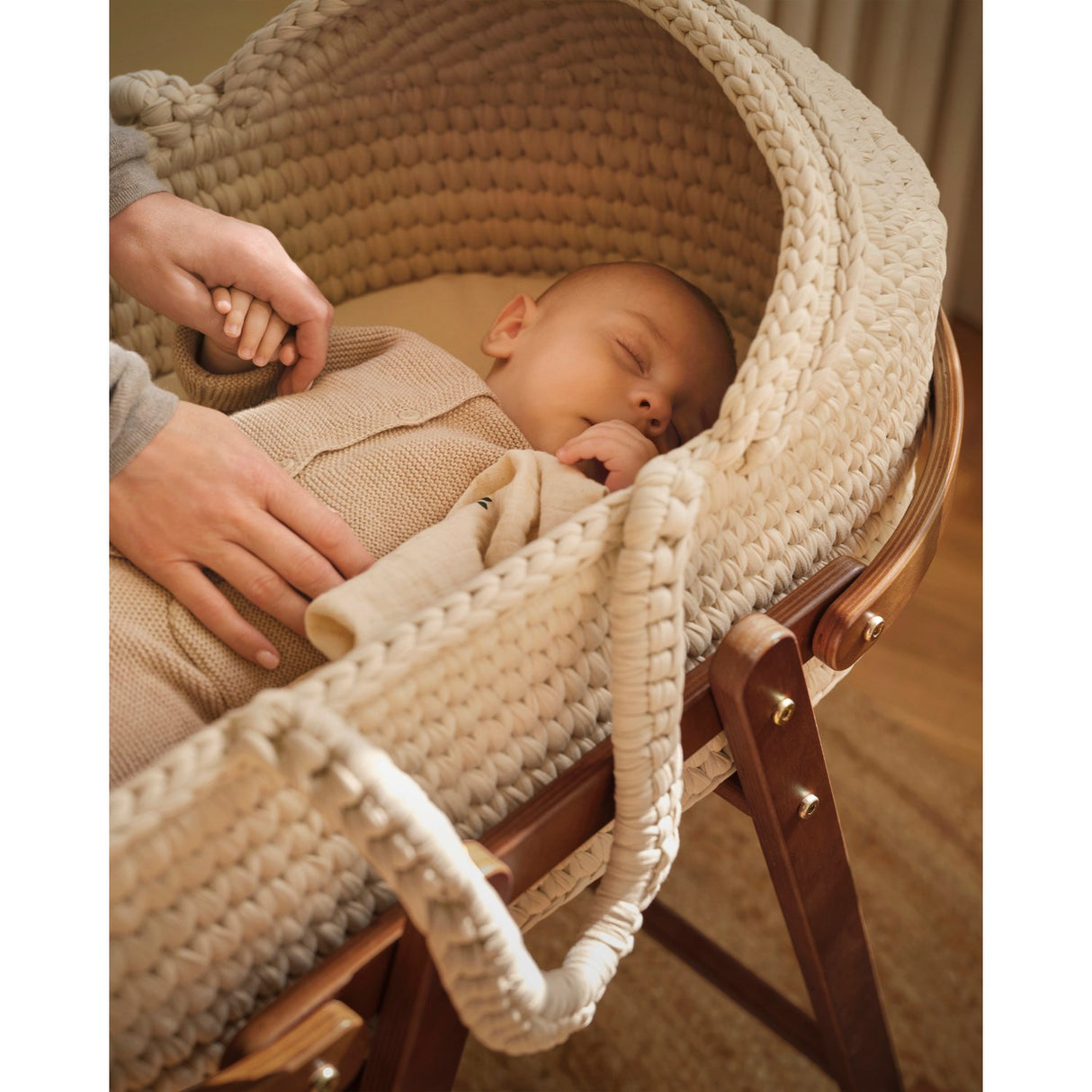 Moonboon Nature Crocheted Moses Korg Och Stand (Bundle)