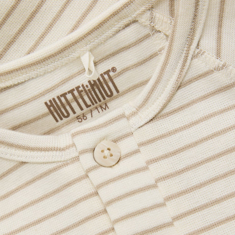 Huttelihut White Pepper Romper Ls Yd Stripe