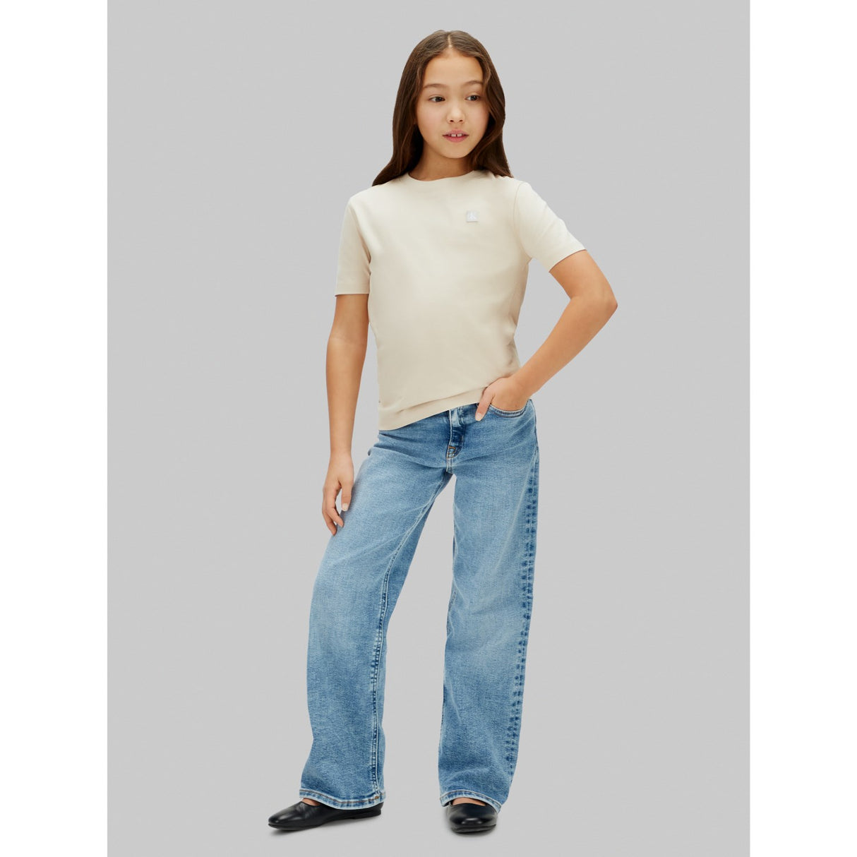 Calvin Klein Oatmeal Mono Mini Badge Reg T-Shirt